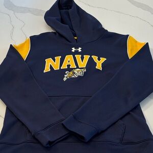 Under Armour Navy and Yellow Men's Hoodie